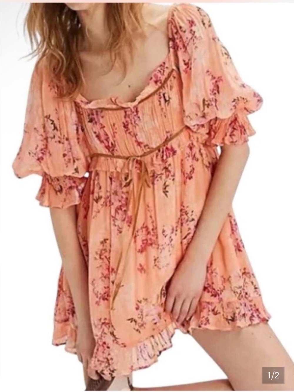 FREE PEOPLE MARNEY FLORAL MINI DRESS SP